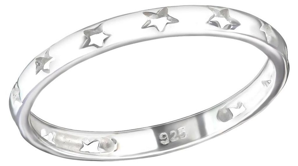 Ring Sterne: 925 Silber Bandring 57 (18.1 mm Ø) Produktbild 