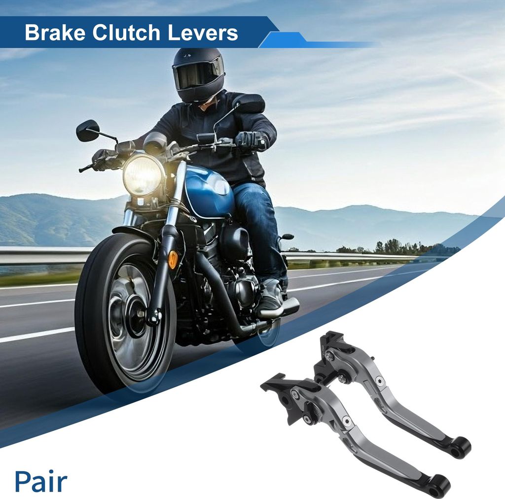 Kurze Lange Brems- Und Kupplungshebel für Kawasaki Vulcan S 650 15-23 Verstellbarer Motorrad Lenker Bremshebel Aluminiumlegierung Titan Griff Schw...