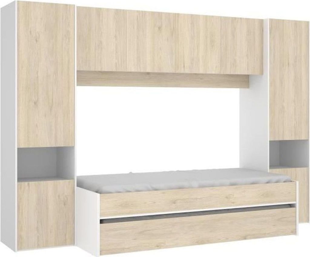 Ausziehbares Bett SELENA mit Einbau - 90 × 190 cm - Farbe: Produktbild 