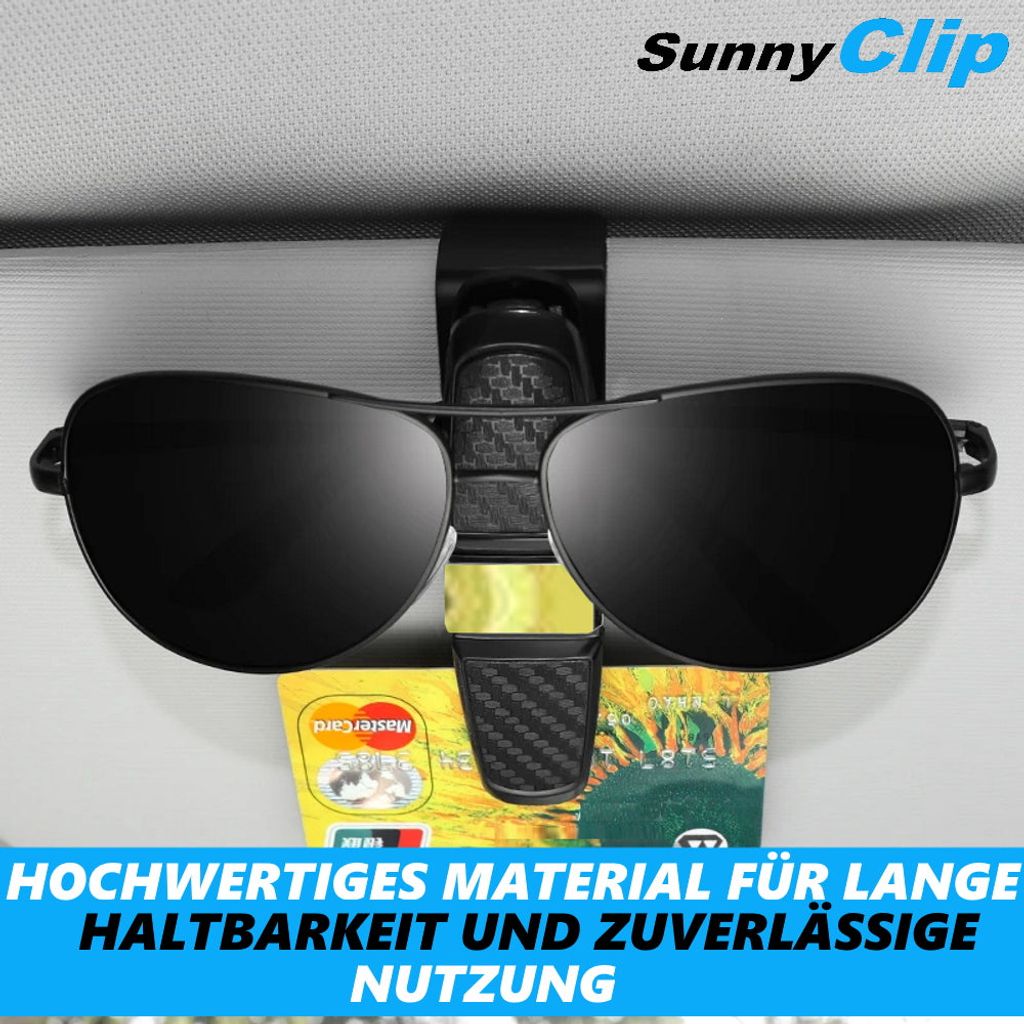 SunnyClip Brillenhalter Auto Sonnenblende Sonnenbrillen Kreditkarten Clip  2er