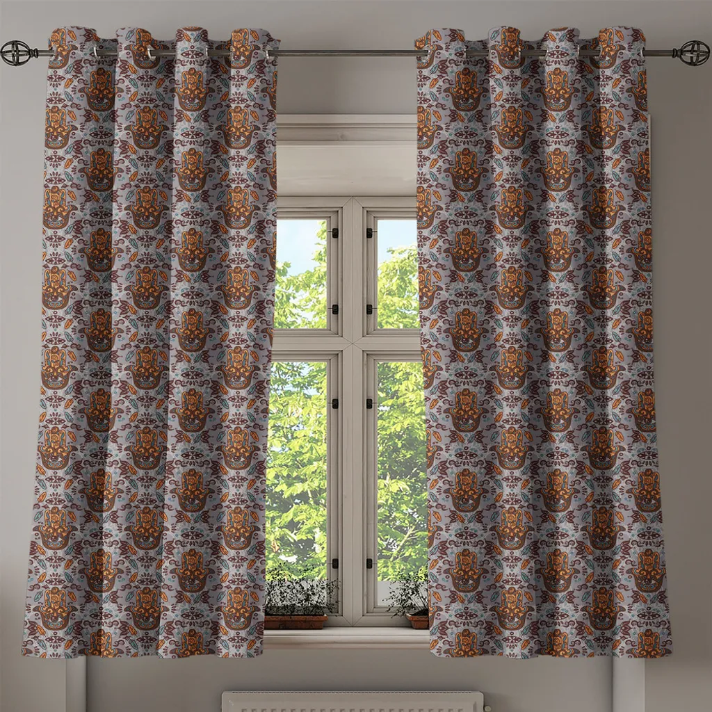 Tende Spirituali Mano di Fatima ABAKUHAUS - Blu Ardesia e Arancio - 2