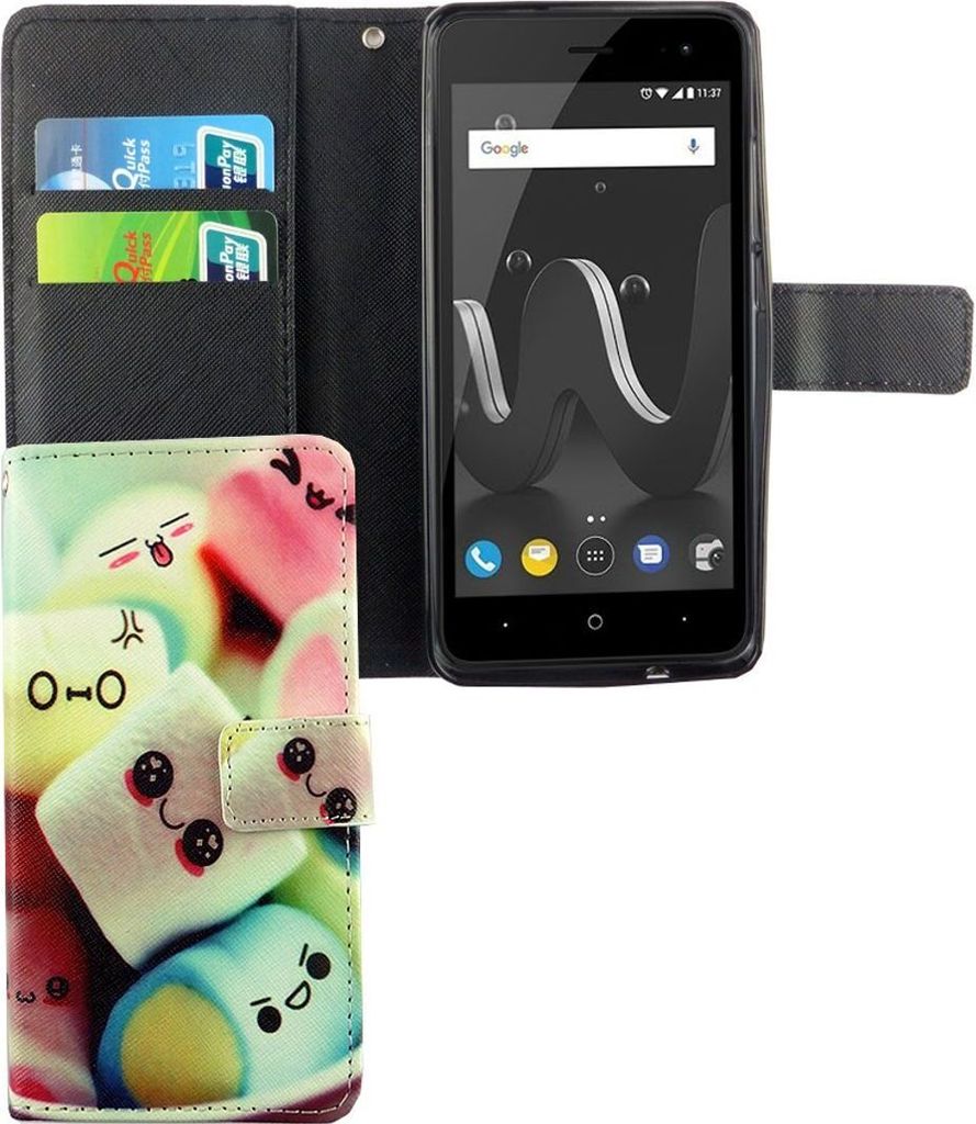Handyhülle Tasche für Wiko Jerry 2 Schriftzug Marshmallows