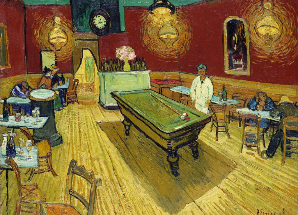 Poster 18x13cm Das Nachtcafé, Van Gogh Vintage für das Wohnzimmer