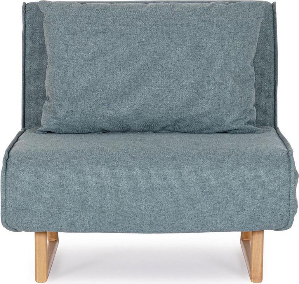 Sofabett Colton 86 x 88 x 90 cm Stahl Sperrholz Polyester PU-Schaum Blau_Natur24