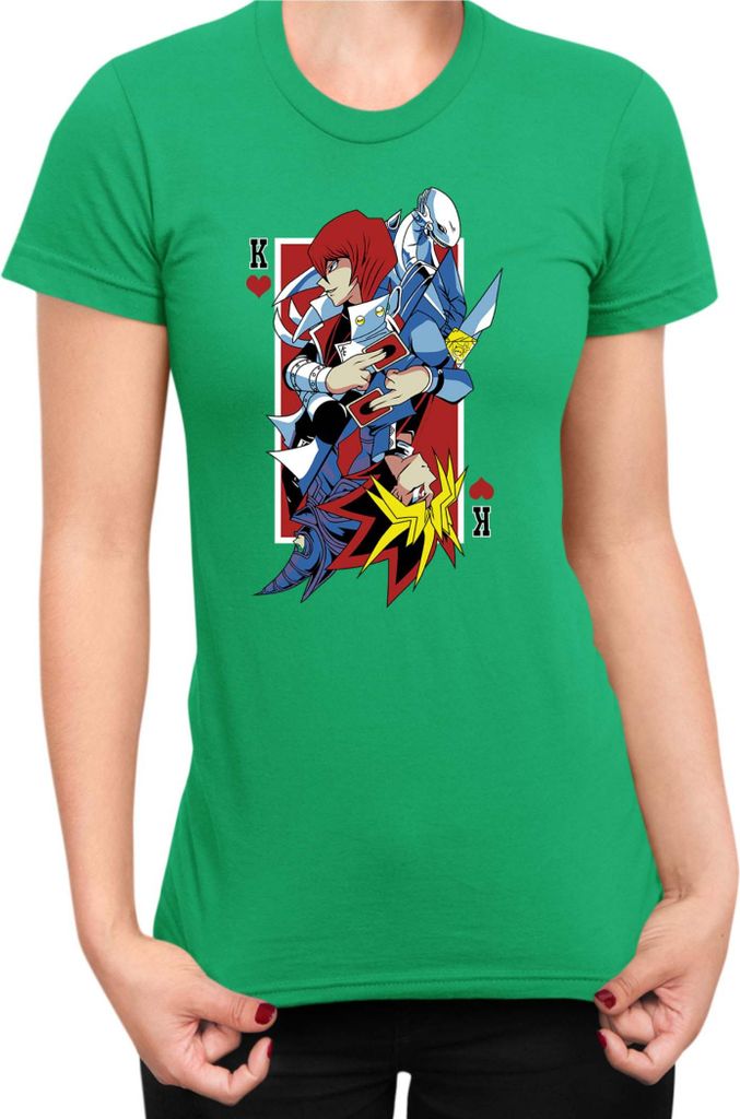Damen T-Shirt Japan Manga Anime Comics Yu Gi 018, Lady S / Grün