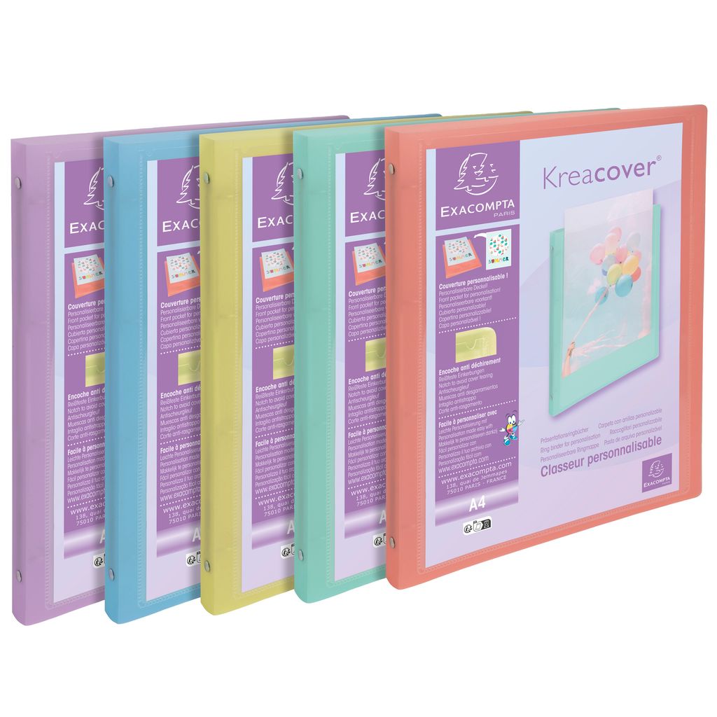 Ringbuch KREACOV PASTELL A4 4R 15mm sort