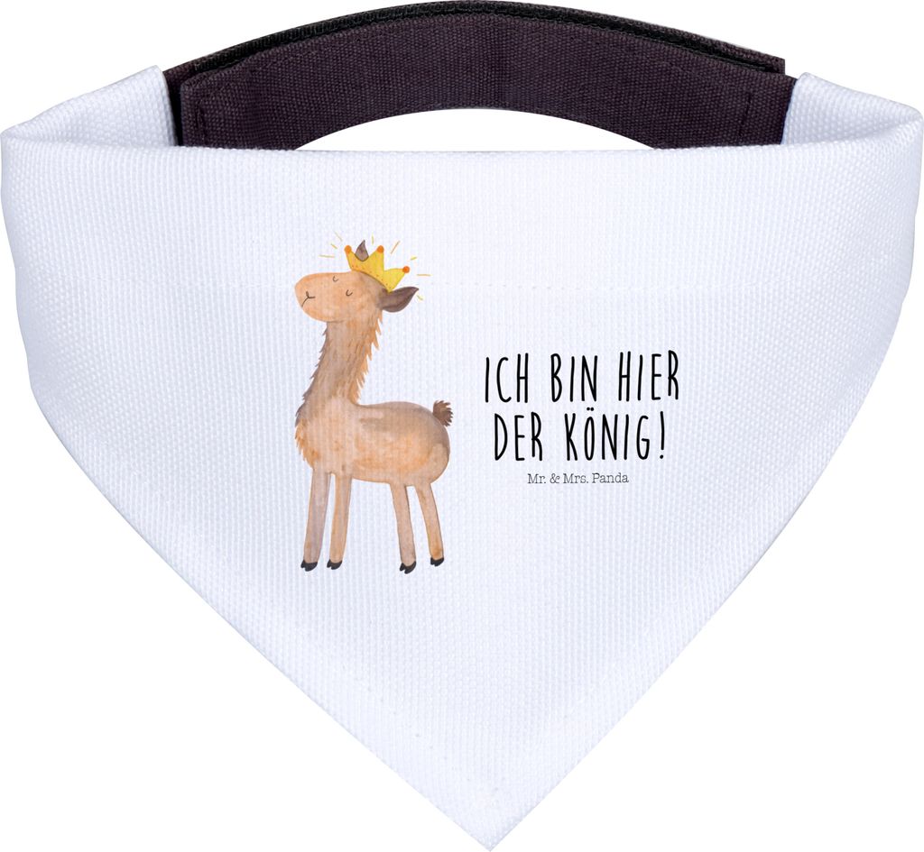 Mr. & Mrs. Panda Bandana Lama König - Weiß - Geschenk, Halstuch für Hund, Hunde Hals Tuch, Dreieckstuch, Hundeschal, Vorgesetzter, Papa, Abitur,...