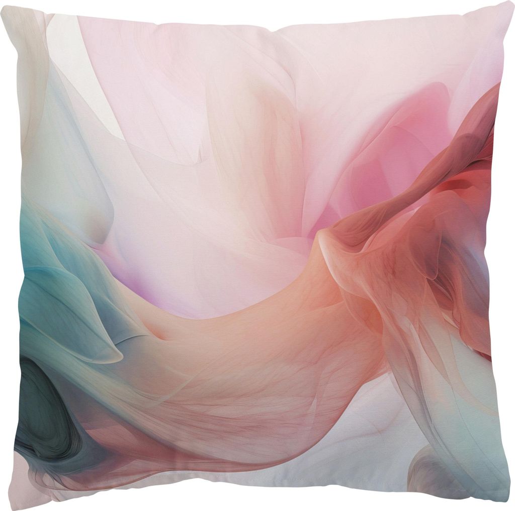 Dekokissen originell drinnen / Indoor Zierkissen Canvas waschbar Design pastell Digital Art Sofakissen ohne Füllung