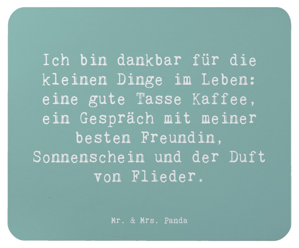 Mr. & Mrs. Panda Mauspad Spruch Dankbarkeit für kleine Dinge - Meeresbrise - Geschenk, Stimmung, Mouse Pad, laptop, Mousepad, beste Freundin, comp...