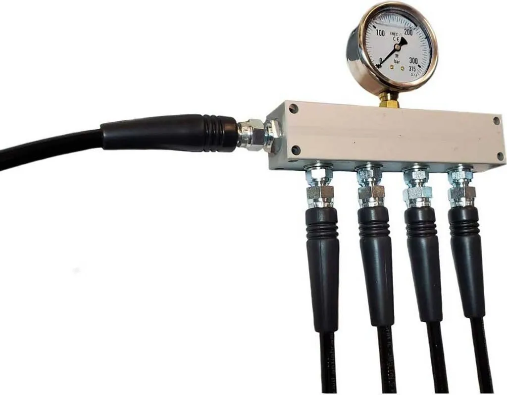 Bloc de distribution Metalsub Bauer Inlet G 1/4 avec manomètre argent