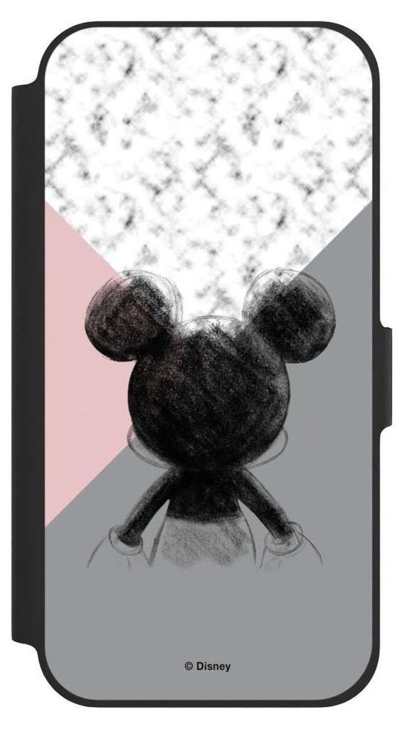 NIVOCASE Klapphülle für Apple iPhone 12 Pro Handyhülle aus Kunst Leder NIVOflip schwarz Disney Marmor Mickey Mouse
