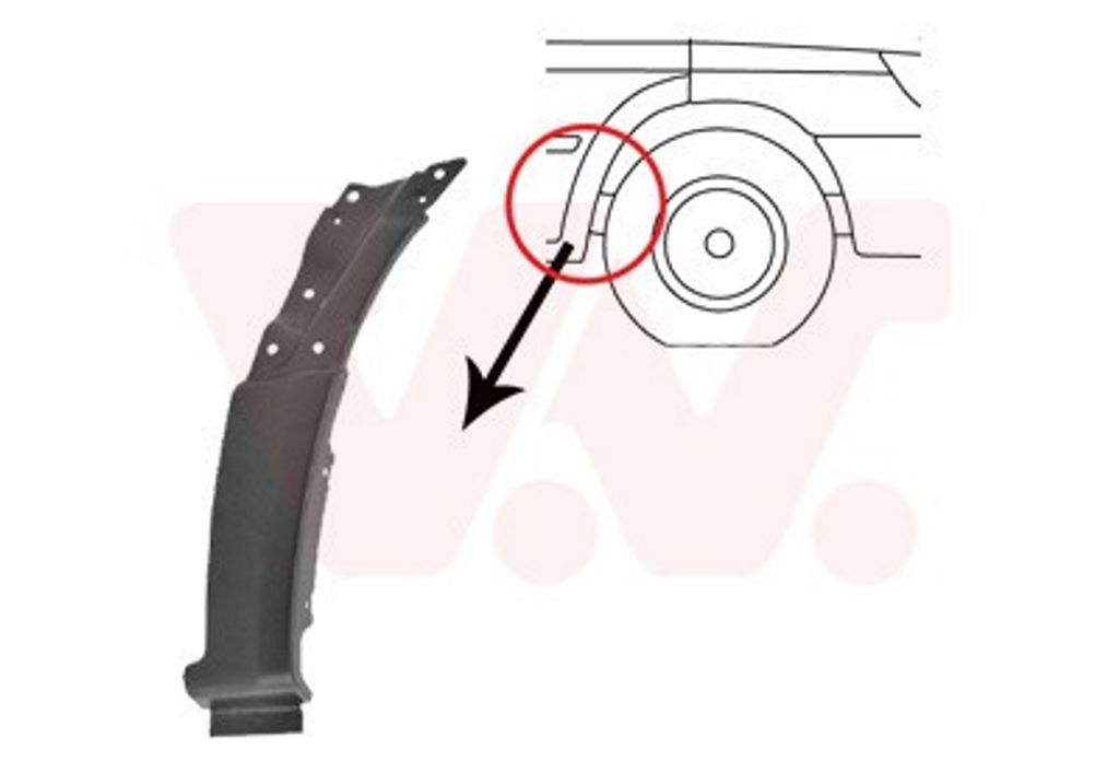 VAN WEZEL 3077654 Kotflügel Vorne Rechts für VW CRAFTER 30-50 Kasten (2E) CRAFTER 30-35 Bus (2E) CRAFTER 30-50 Pritsche/Fahrgestell (2F)