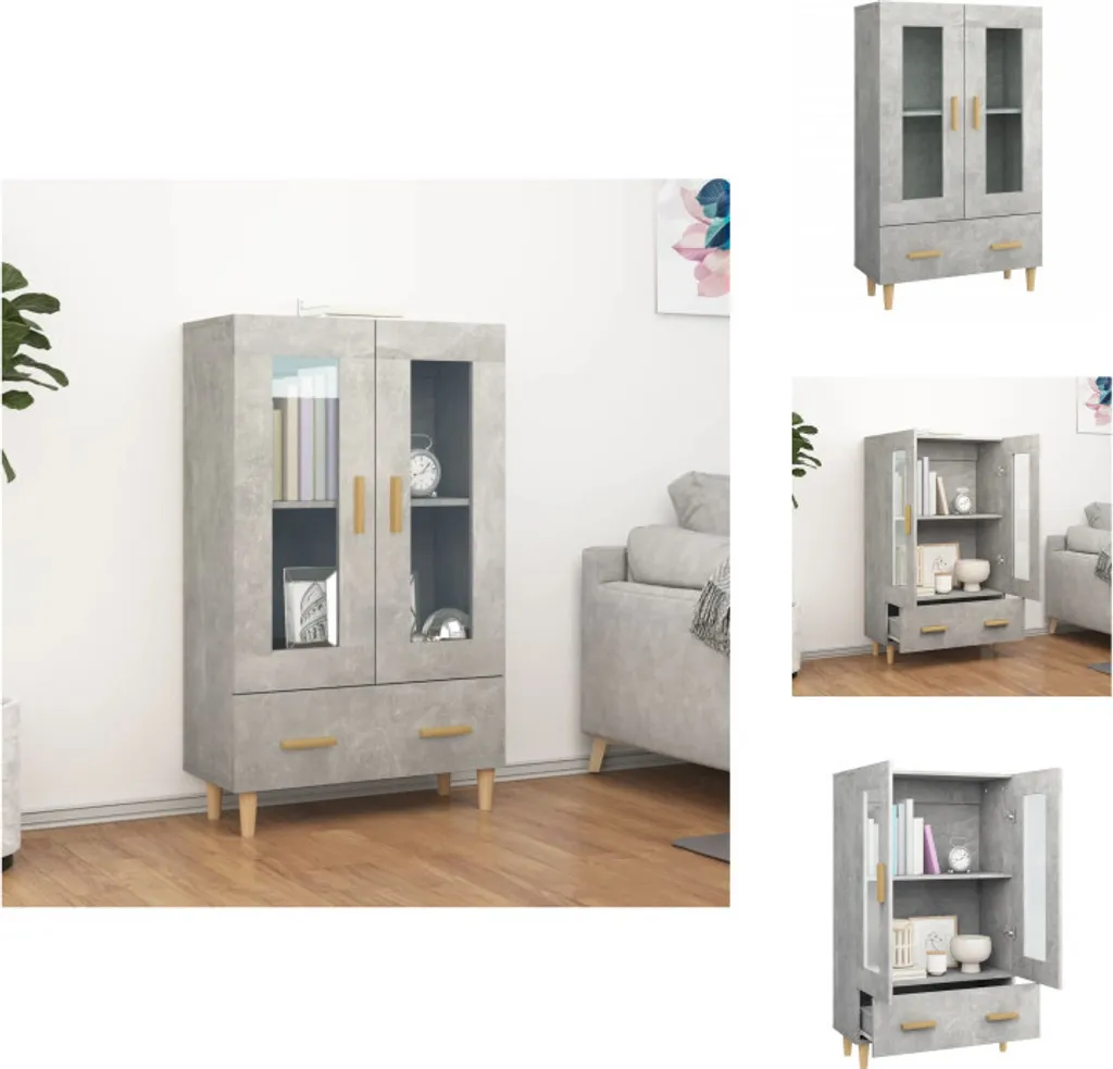 Credenza vidaXL Grigio Cemento 115 cm | Organizzazione Casa Style