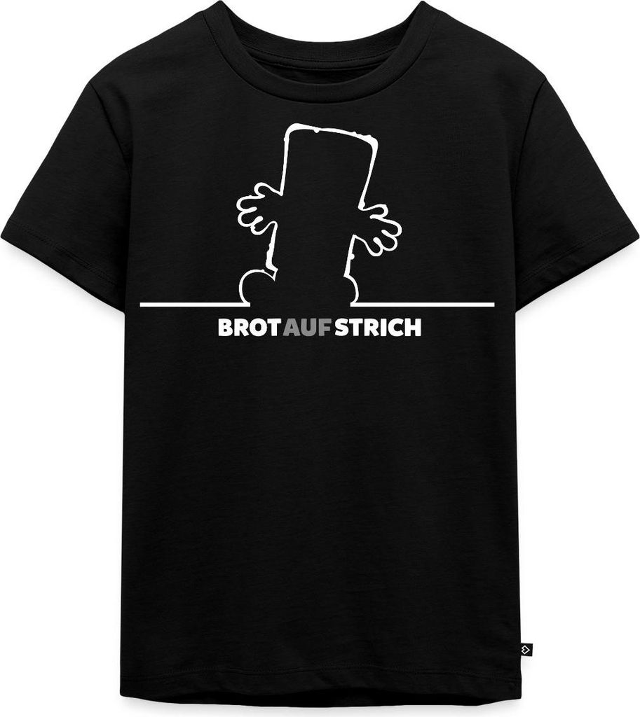 Spreadshirt Bernd Das Brot BrotAufStrich Design In Weiß Kinder Premium T-Shirt, 110/116 (4 Jahre), Schwarz