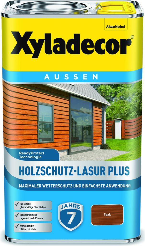 Xyladecor Holzschutz-Lasur Plus, Teak, 2,5 l - Maximaler Produktbild 