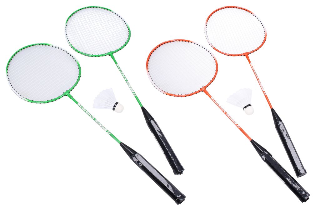 Badminton-Set mit 2 Schlägern (64 cm Länge) und einem Produktbild 