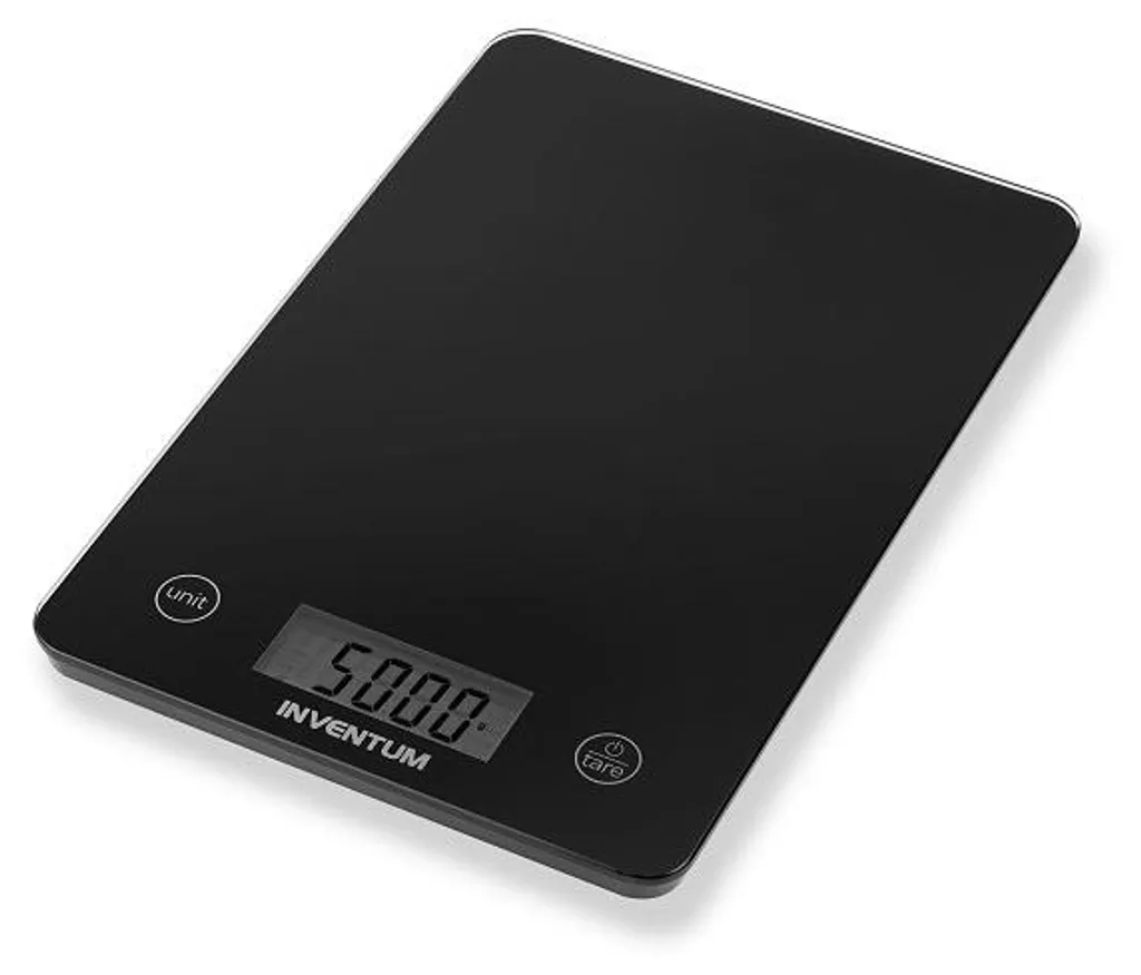 Balance de cuisine Inventum WS305B en verre noir : précision 1g garantie
