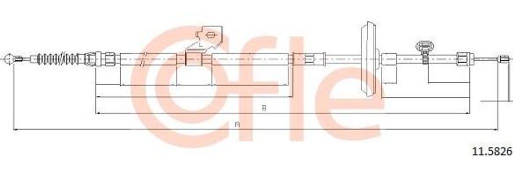 COFLE 11.5826 Seilzug, Handbremse OE 13356780 kompatibel mit Orlando