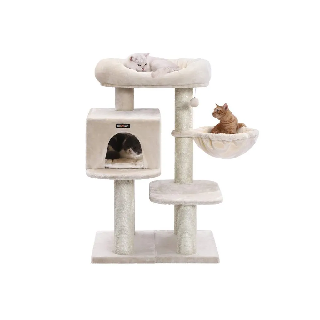 Grand arbre à chat avec grattoir en sisal et plateforme d'observation