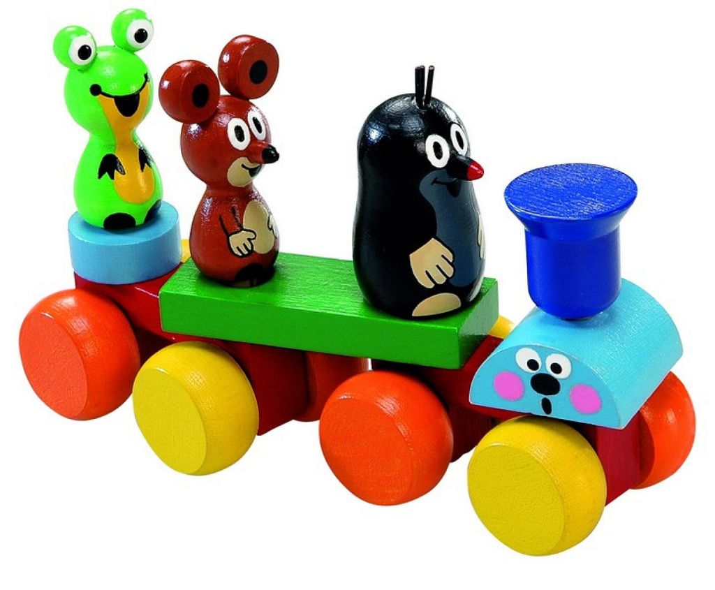 Vláčik Krtko drevený 15cm v krabici Obrázok produktu 