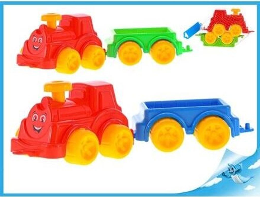 Lokomotive/Zug mit Waggon, 41 cm, Kunststoff, im Netzbeutel, 21 x 13 x 22 cm, ab 12 Monaten