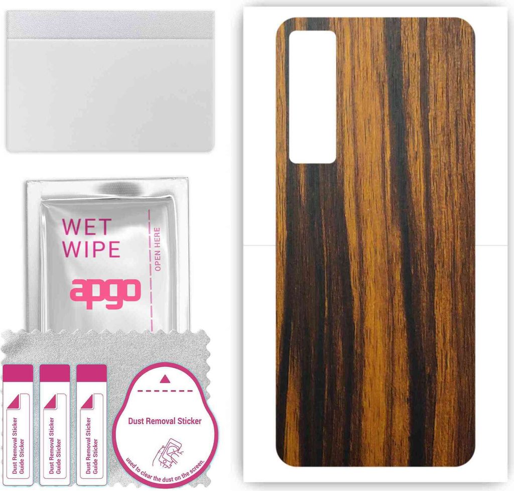 apgo Rückseite Schutzfolie, Skin, kompatibel mit Vivo iQOO Z5X, Hinten Displayschutzfolie aus Vinylfolie, kratzfest, einfache Montage - Tigerwood