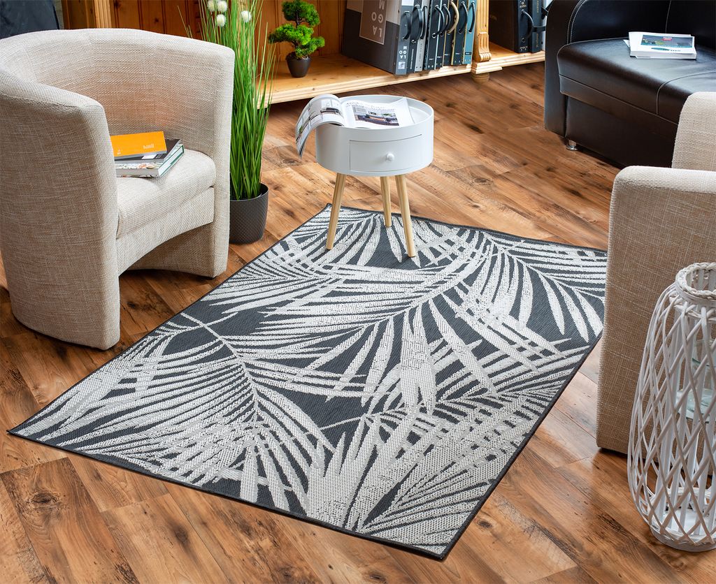 In- & Outdoor Teppich JIONI - Astin, Schwarz-Beige, 120 x 170 cm