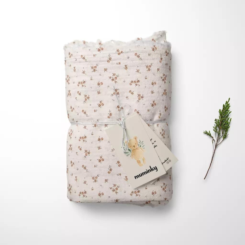 Muminky | Baumwoll-Musselin Decke - 120x120 cm - Braune Produktbild 