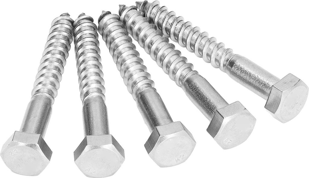 304 Edelstahl-Halbgewindebolzen, Holz-Sechskantschrauben, selbstschneidende Holzschrauben, M8x60 mm