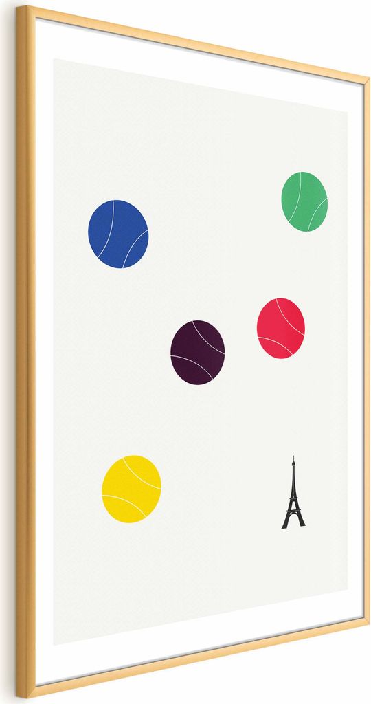 Posterpapier Poster - Eiffel Tower and Colorful Tennis Balls 29.7x42 cm Abstrakt n-G-10006-ao-a