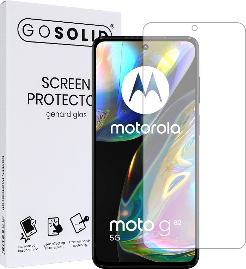 GO SOLID! Displayschutzfolie für Motorola Moto G82 5G aus gehärtetem Glas