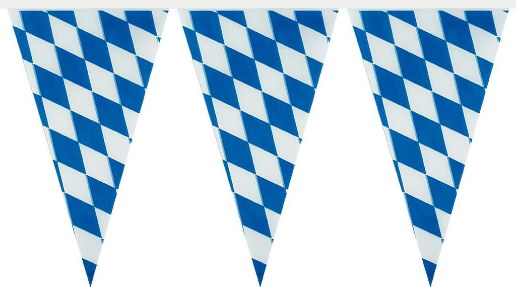 amscan 8829 Wimpelkette Bayern - weiß/blau, 400 x 26 cm Produktbild 