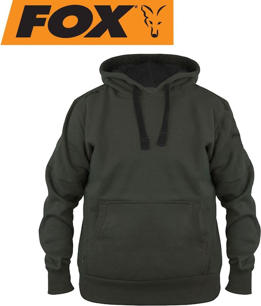 Fox Green Black Hoodie - Angelpullover, Größe:L