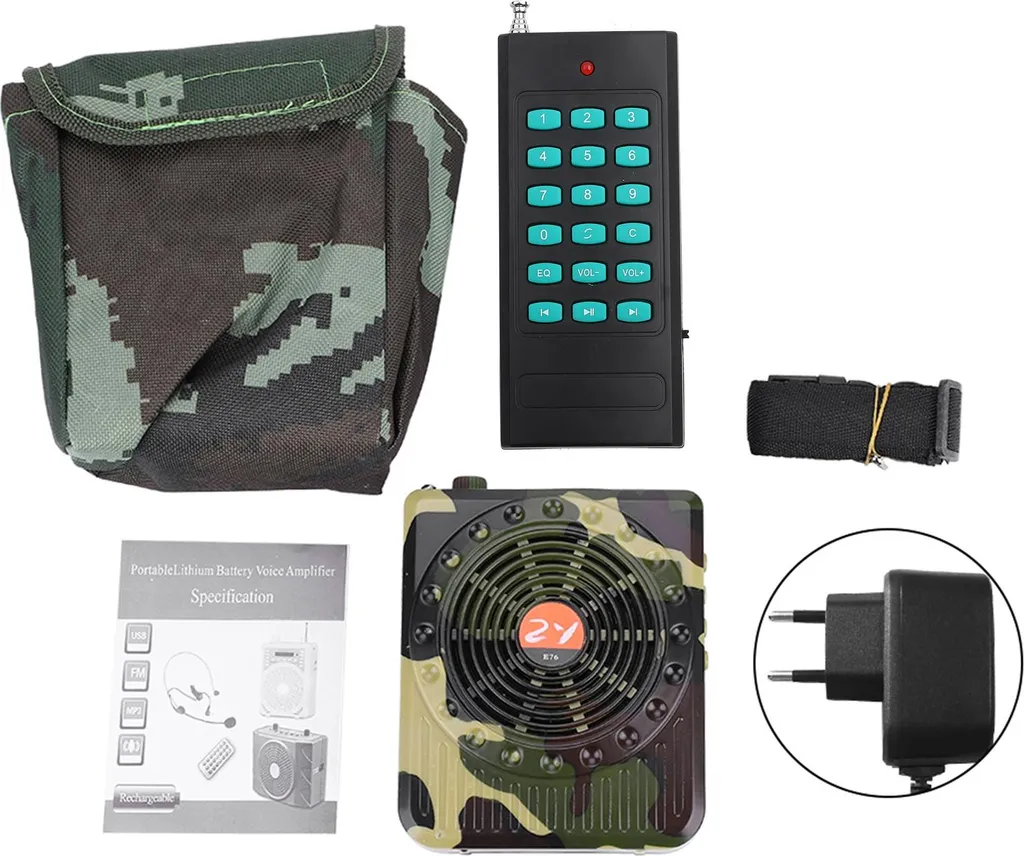 Telecomandato mimetico all'aperto caccia Decoy Bird Caller suono altoparlante amplificatore di voce