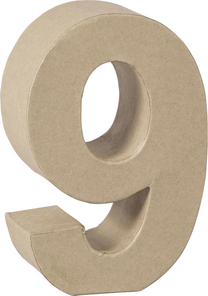 KNORR prandell 3D-Zahl "9" Pappmaché 175 x 55 mm