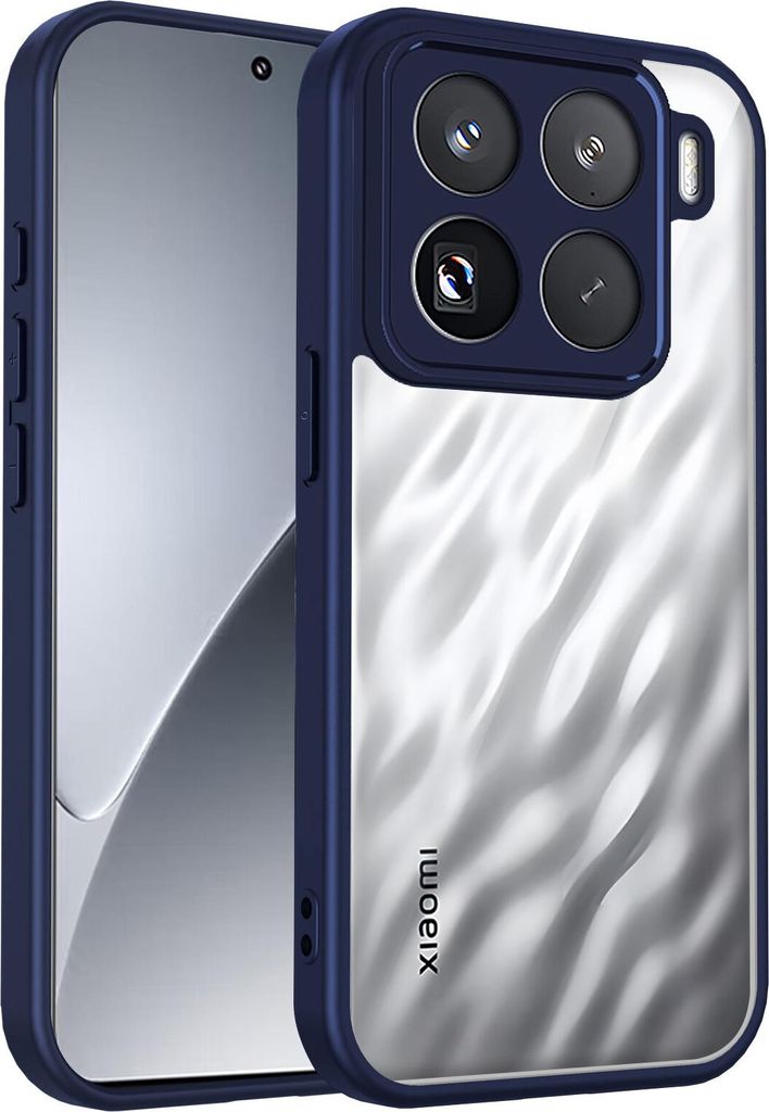 Hülle für Xiaomi 15 Pro Transparente Rückseite TPU Bumper Stoßfest Handyhülle Blau