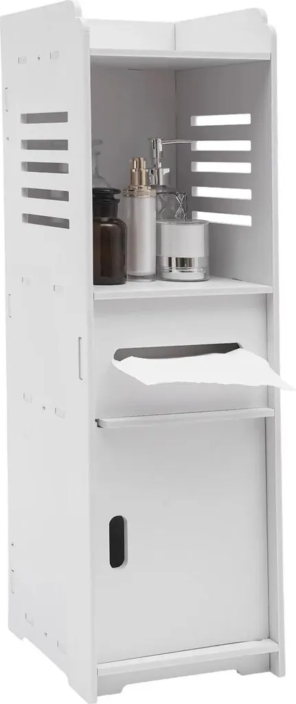 Armadietto Bagno Bianco Salvaspazio 4 Ripiani per Famiglia Montaggio Facile