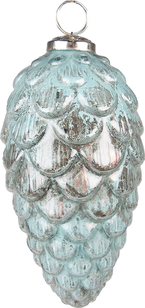 Clayre & Eef Weihnachtskugel Ø 8 cm Türkis Glas