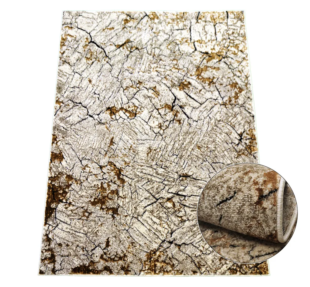 Tapis BRAWLEY 1 aspect naturel beige et marron aux motifs graphiques