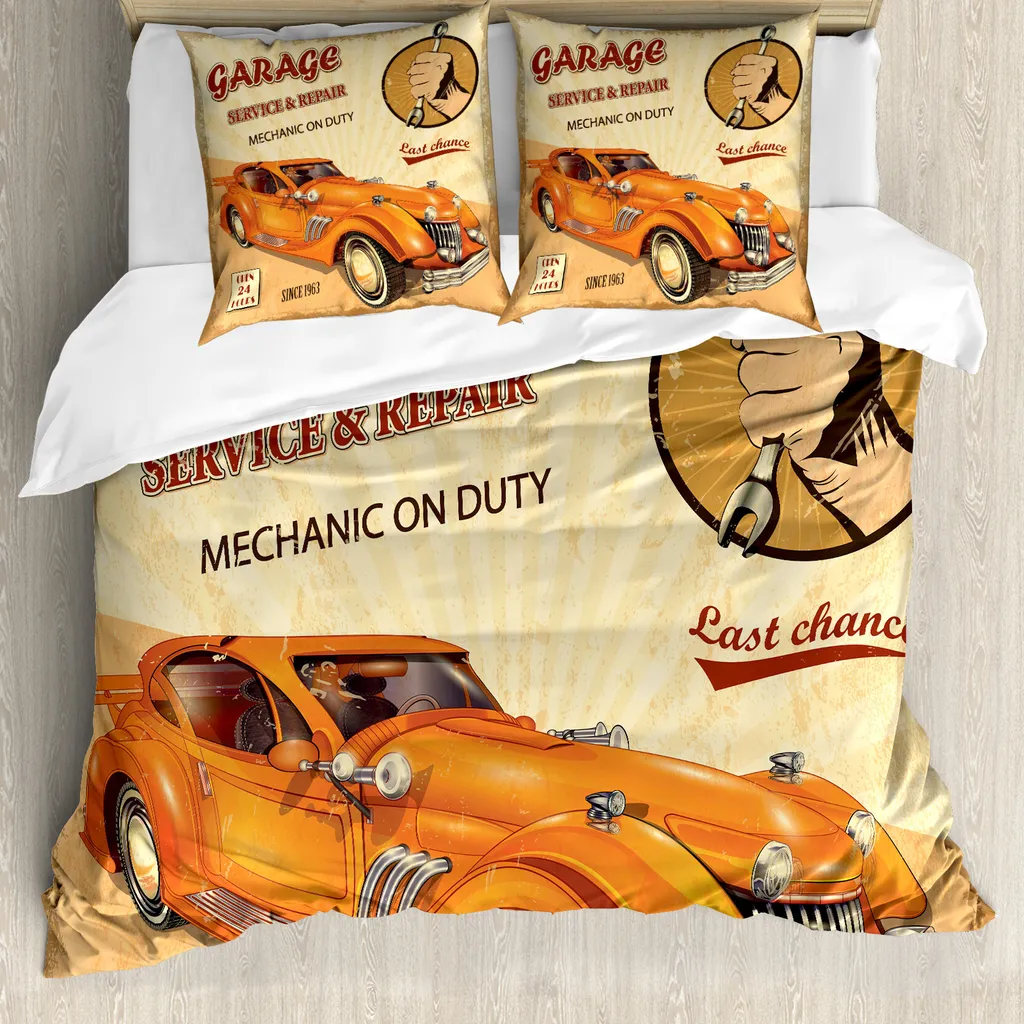 Set Copripiumino Antiacaro ABAKUHAUS 200x200 Rosso e Arancio
