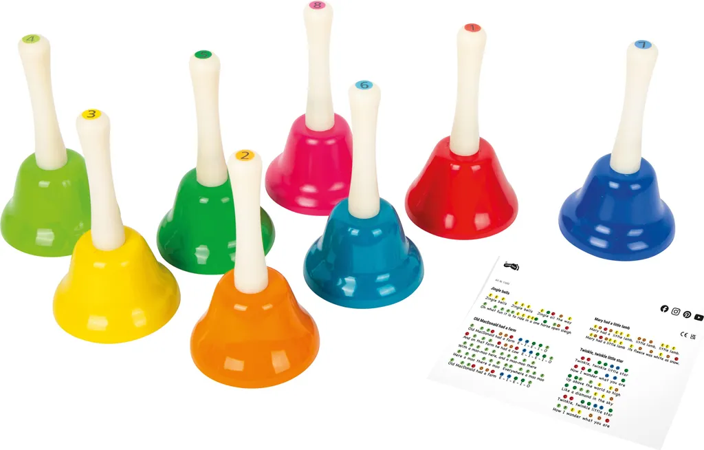 Instrument de percussion Set de cloches à main multicolores de 8 tons