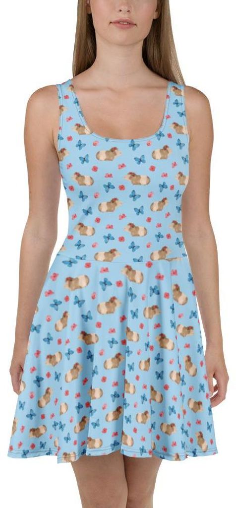 Mr. & Mrs. Panda Kleid Meerschweinchen Weisheit M - Blau - Geschenk, Lustige Sprüche, Swingkleid, Meeries, Damen-Sommerkleid, Damenkleid, Sommerkl...