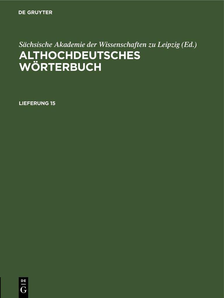 Althochdeutsches Wörterbuch. Lieferung 15