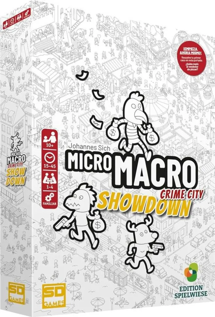 Micro Macro Showdown Espagnol - Jeu avec carte géante et loupe incluse