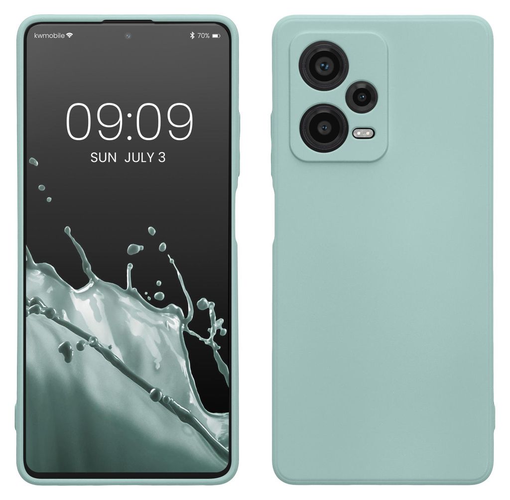 kwmobile Slim Case kompatibel mit Xiaomi Redmi Note 12 Pro+ 5G / Note 12 Pro Plus 5G Hülle - Handyhülle aus Silikon in Cool Mint