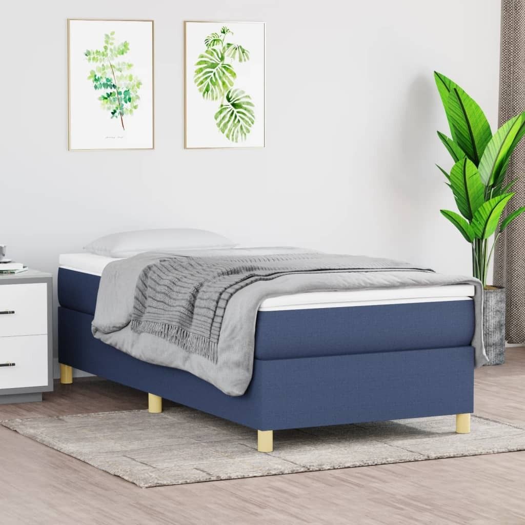 "Rabatt" Boxspring-Bettrahmen 2 Personen - Schlafzimmerbett - Blau 100x200 cm Stoff - Klassische Betten CC4591