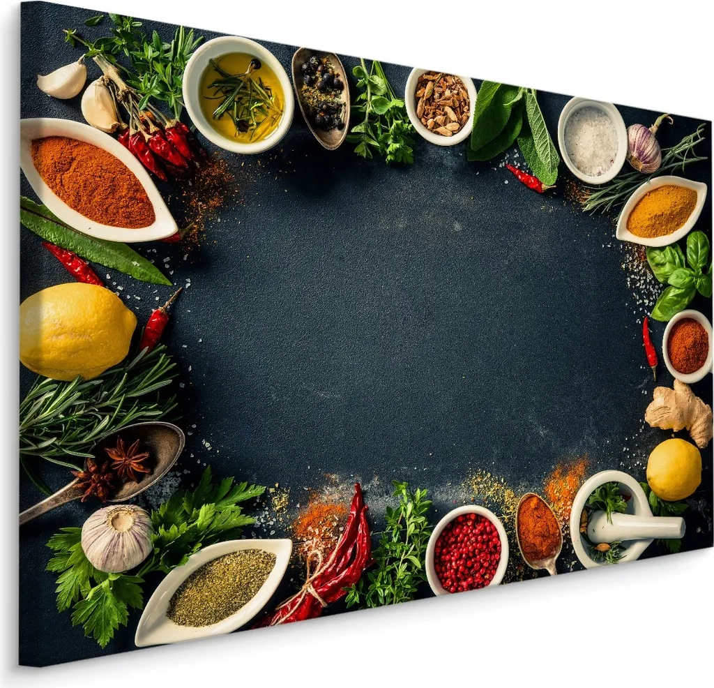 Carta da Parati su Tela 100x70 Peperoncini e Spezie: Colore in Casa