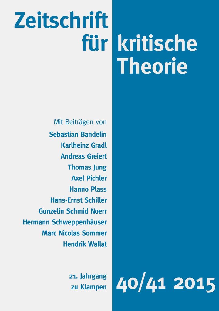 Zeitschrift für kritische Theorie, Heft 40/41