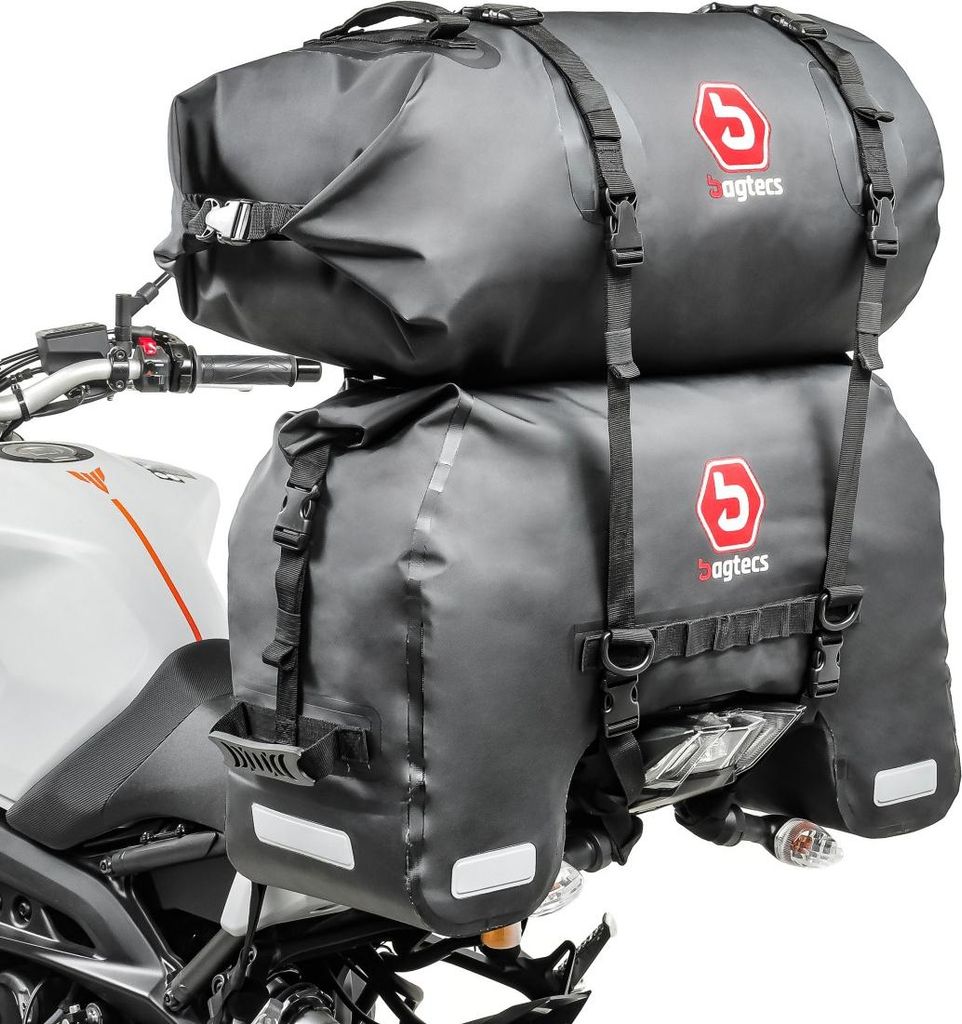 Set Motorrad Hecktasche SX45 + Gepäckrolle RB30 # Volumen 75 Liter