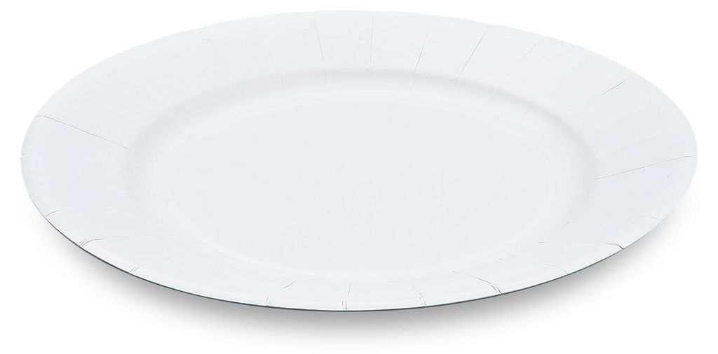 100x Pappteller rund extra-stabil Ø23cm fettdicht weiß Produktbild 